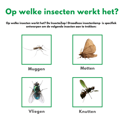 InsectaZap | Draadloze Insectenlamp Haalt Muggen meteen weg - Lampista