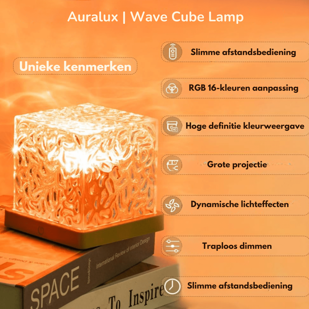 Auralux | Magische Wave Cube Lamp - Lampista