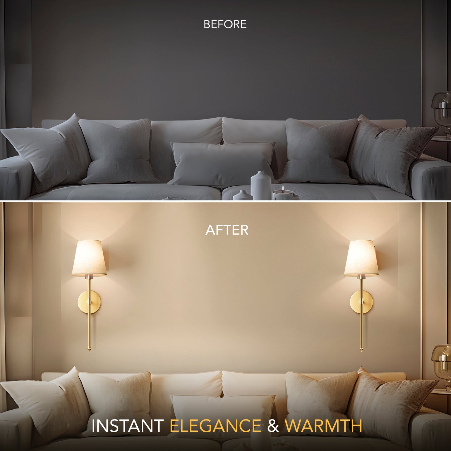 Eloria | Draadloze Stijlvolle Wandlamp, overal in Huis - Lampista