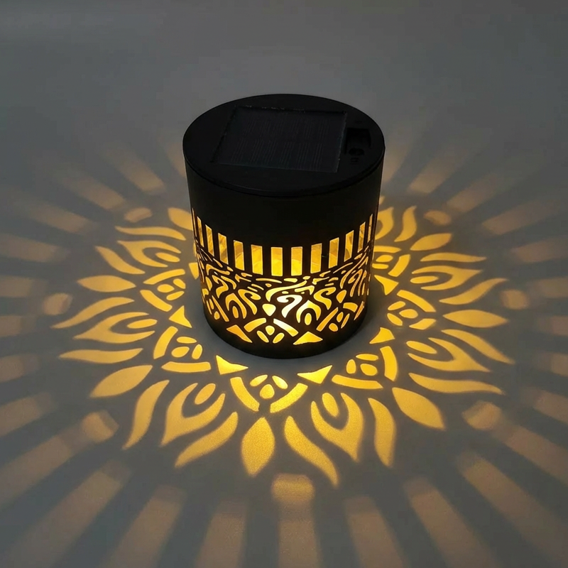 Solana solar mandala lamp met zonnepaneel en warm licht